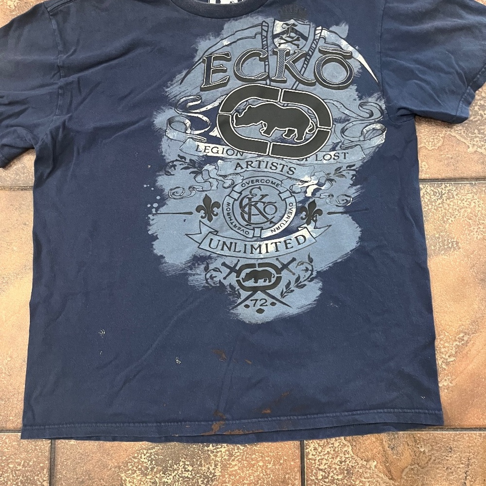 vintage Ecko Unltd skull graphic blue t-shirt Mens L